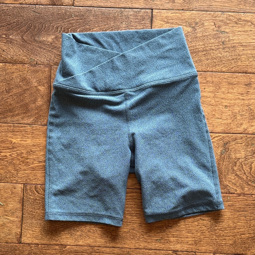 High-Rise Women's Athletic Shorts in Slate Blue